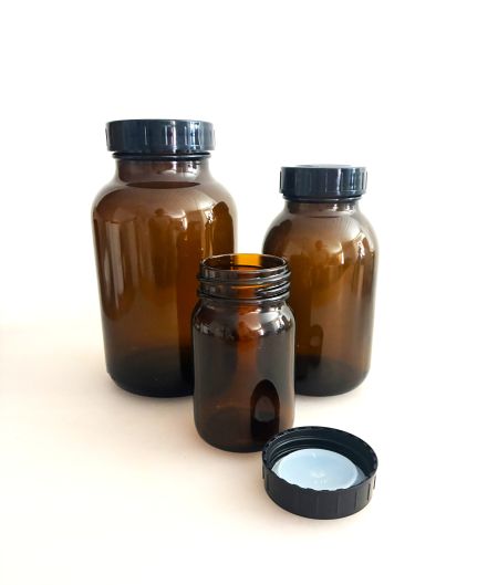 Braunglas für Kräuter, Pulver und mehr